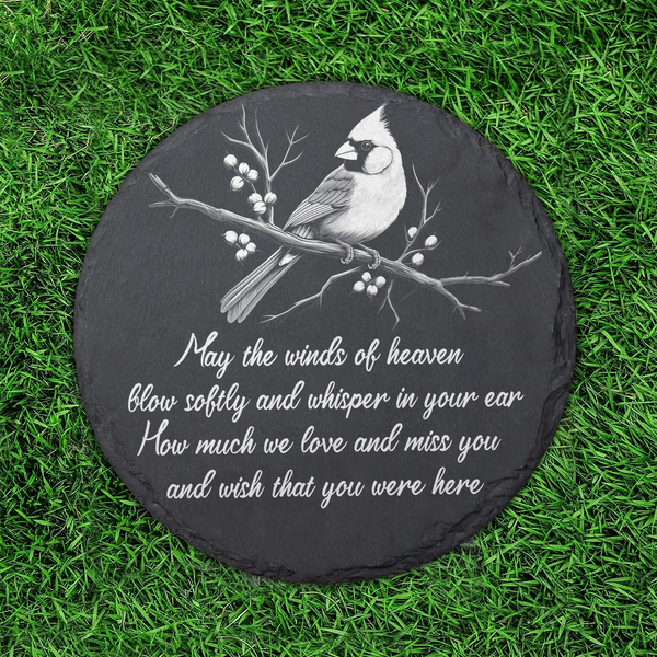 Memorial Slate Stone for Garden Cardinal Memorial Plaque Sympathy Gifts for Loss of Loved One TNA4