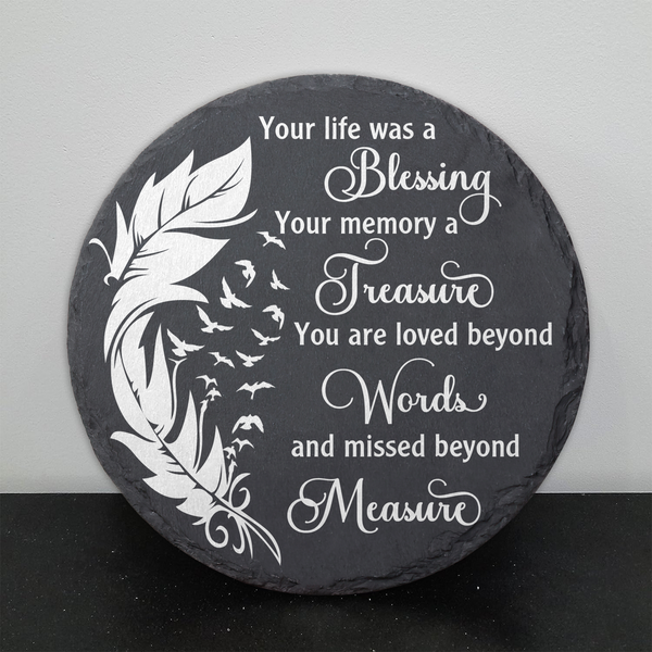 Slate Memorial Garden Stone, Memory Plaque Sympathy Gifts for Loss of Loved One, Memorial Gifts TNA2