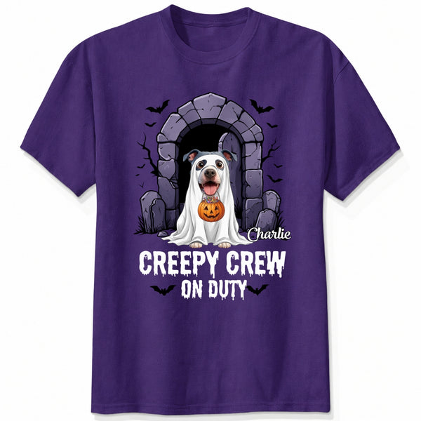 Personalized Dogs Ghost Costume Funny Creepy Crew Halloween T-shirt FSDM53