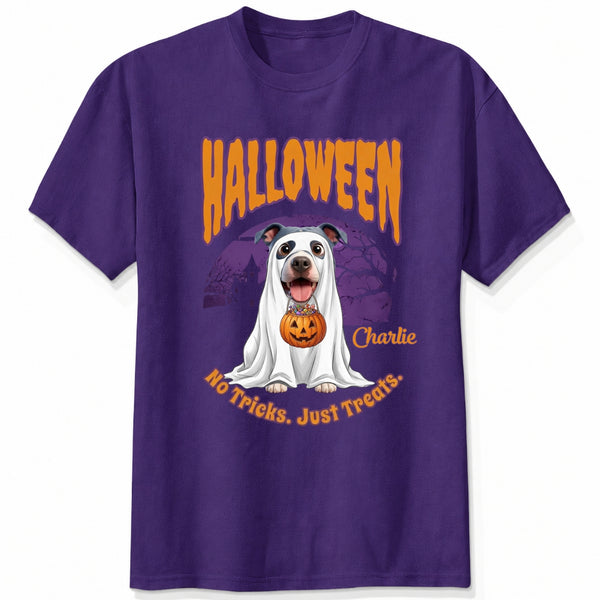 Funny No Tricks Just Treats Halloween Custom Personalized Dogs T-shirt FSDM51