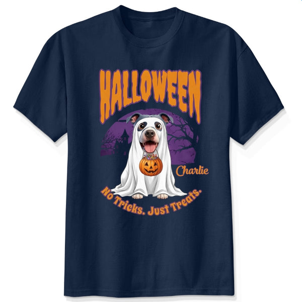 Funny No Tricks Just Treats Halloween Custom Personalized Dogs T-shirt FSDM51