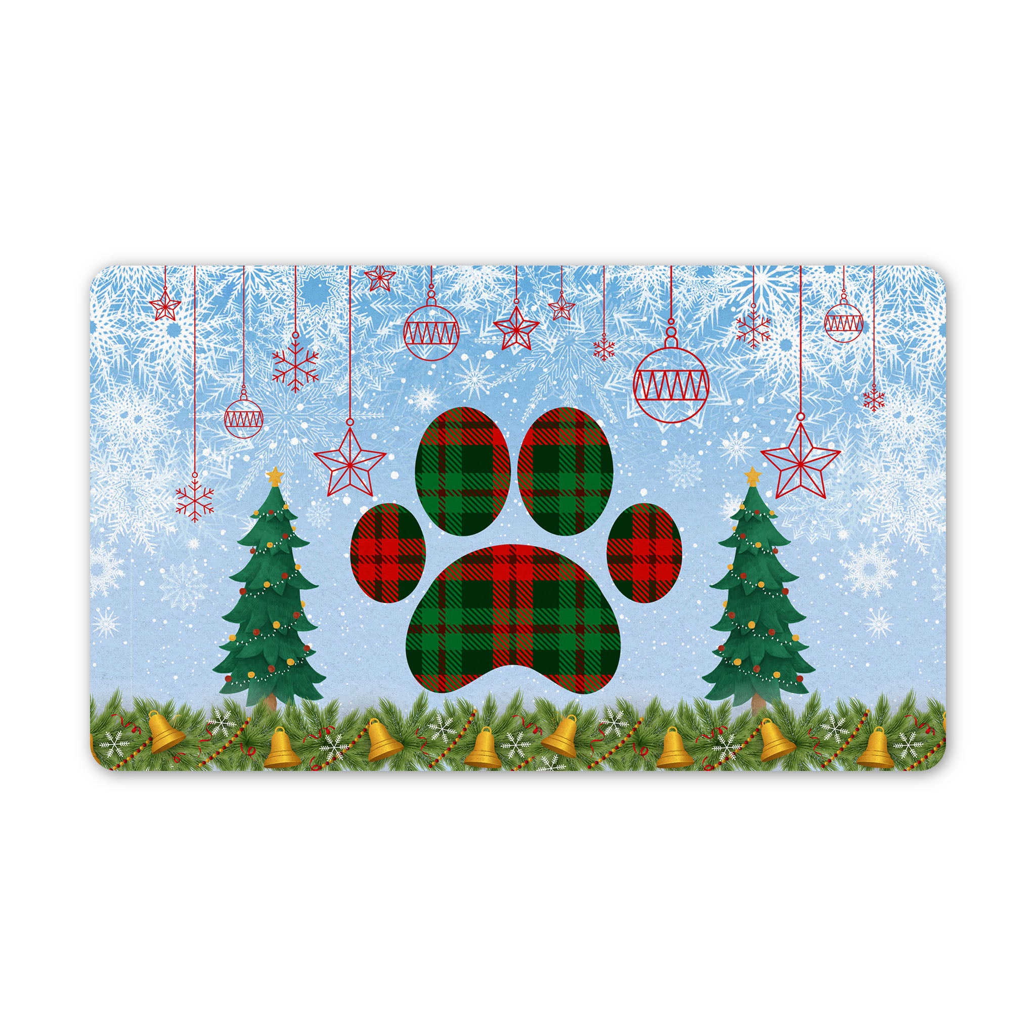 Dog Paw Christmas Doormat