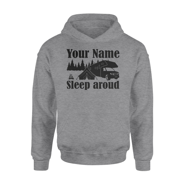 Sleep Around Funny Camping Lover custom name Hoodie happy camper - FSD1651D06