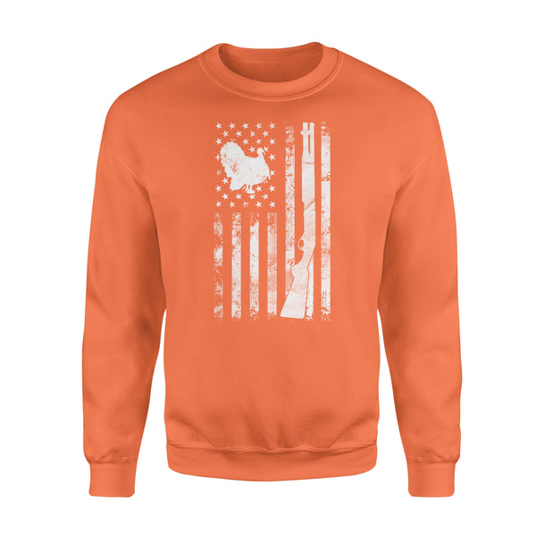 Hunting Shirt with American Flag 4th Jul, Turkey Hunting Shirt, Gifts for Hunters D05 NQS1338 Sweatshirt