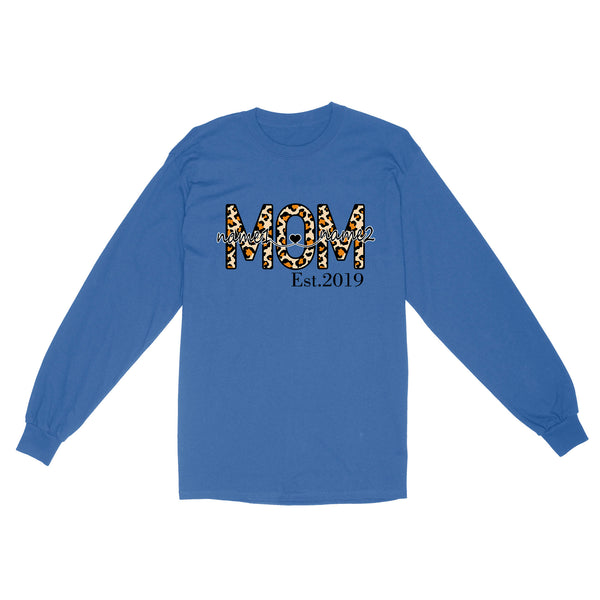 Custom kid name Mom Est shirt, Mother's day Shirt, Mother's Day Gift For Mom, Mother's Day Gift D05 NQS1594 - Standard Long Sleeve