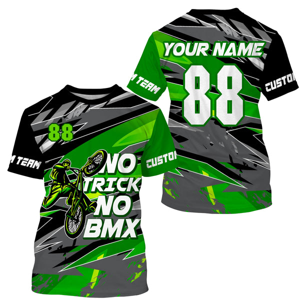 Green BMX racing jersey Custom lightweight UPF30+ sun shirt youth adult Cycling motocross racewear| SLC111