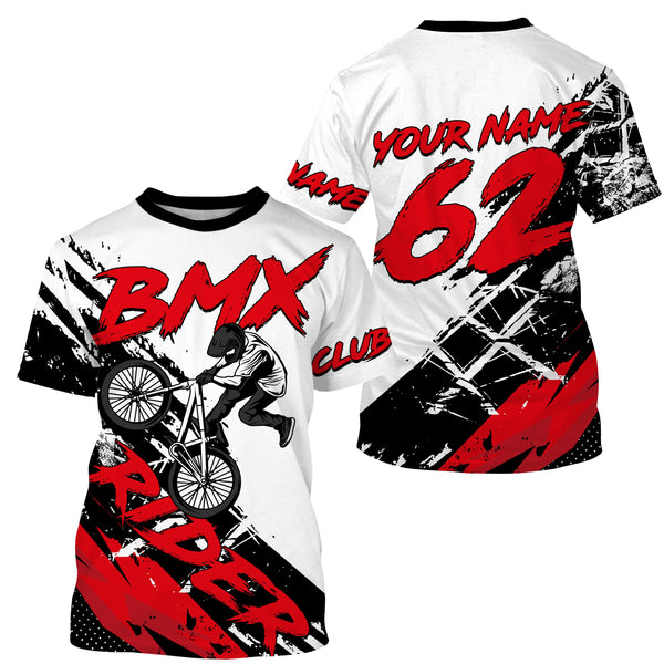 Red BMX custom jerseys UPF30+ Off-road rider shirt Cycling gear BMX clothing youth| SLC85