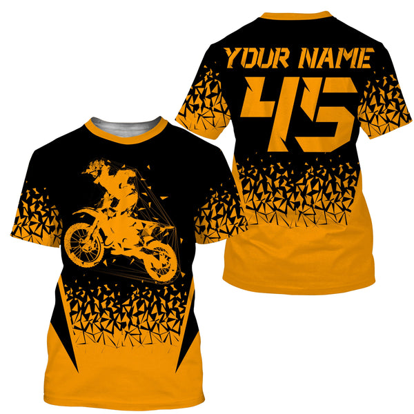 MX racing jersey personalized motocross UPF30+ adult&kid orange dirt bike off-road motorcycle| NMS875