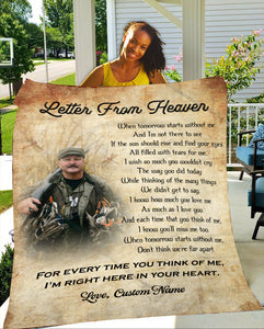 Personalized Memorial Blanket - Letter from Heaven, Sympathy Gift for Loss of Loved One in Heaven N2688