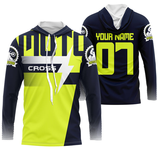 Custom motocross jersey green UPF30+ men women kid dirt bike racing off-road motorcycle long sleeve NMS998