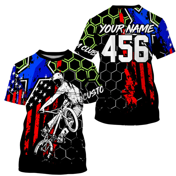 Custom Patriotic BMX racing jersey American UPF30+ Adult&Kid stunt riding Off-road Cycling team gear| SLC79