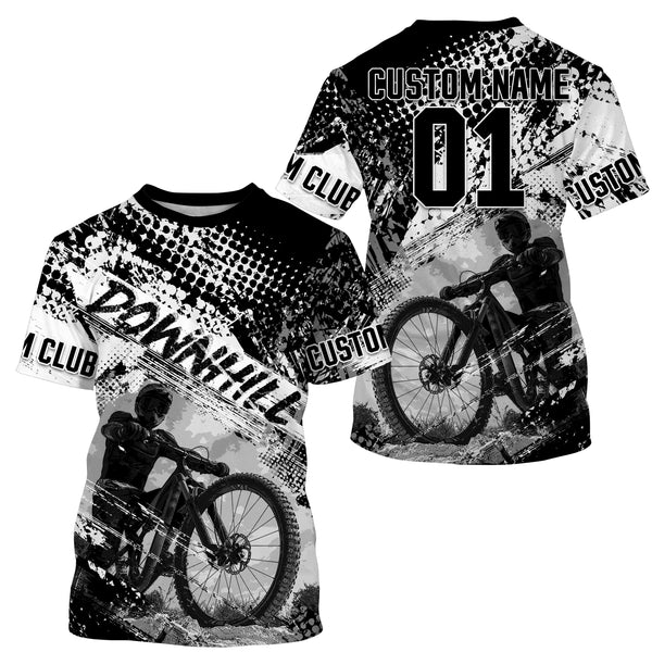 Black downhill racing jersey UPF30+ Mountain Bike shirt custom Adult Kid cycling gear MTB racewear| SLC137