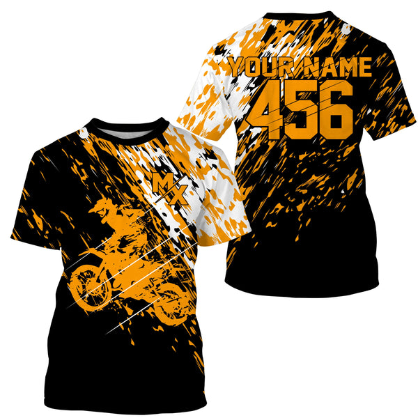 Personalized dirt bike jersey adult&kid UPF30+ Motocross MX racing off-road motorcycle - Orange| NMS908