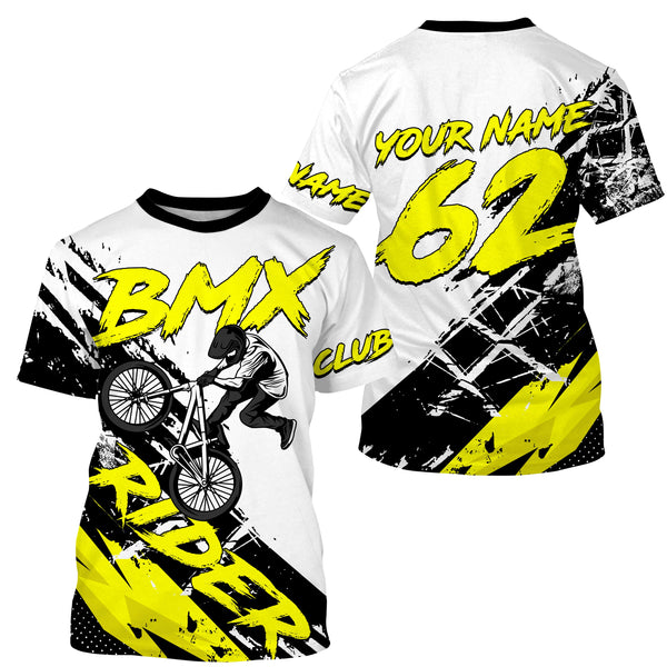 Yellow BMX custom jerseys UPF30+ Off-road rider shirt Cycling gear BMX clothing youth| SLC85