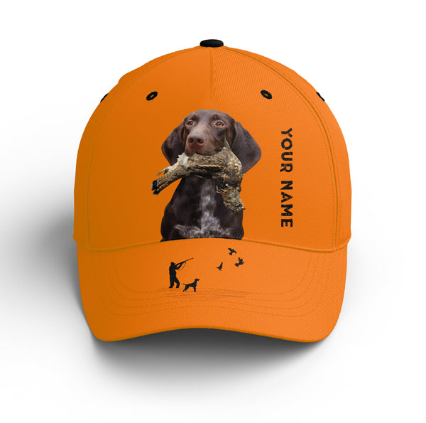 Ruffed Grouse Hunting Dog Blaze Orange Custom Name Hat for Men, Choose hunting dog breeds FSD3991