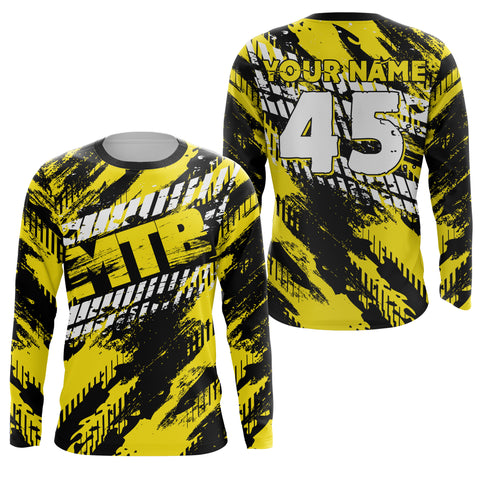 Custom MTB riding jersey UPF30+ yellow Mountain Biking shirt extreme Cycling adult&kid racewear| SLC50