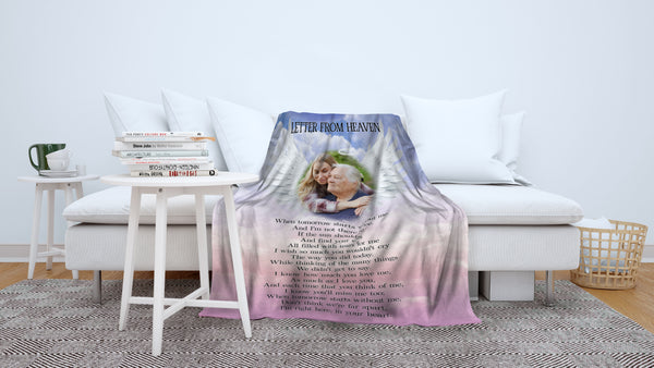 Personalized Memorial Gifts for Loss of Loved One Remembrance Sherpa Blanket with Your Custom Photo VTQ21