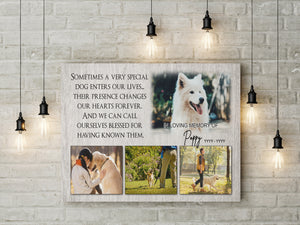 Personalized Dog Memorial Canvas| A Very Special Dog Enters Our Lives Canvas| Dog Memory Gift, Dog Passing Away Gifts, Sympathy Gift for Loss of Dog, Dog Owner - JCD785