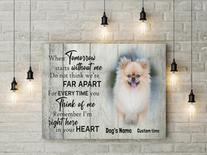 Personalized Memorial Gifts for Loss of Dog Cat Breavement Sympathy Canvas with Your Custom Photo VTQ31