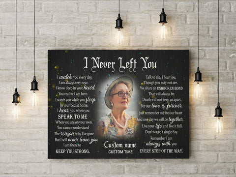 Personalized Memorial Canvas for Loss of Loved One I Never Left You Sympathy Gifts Loving Memory - VTQ109