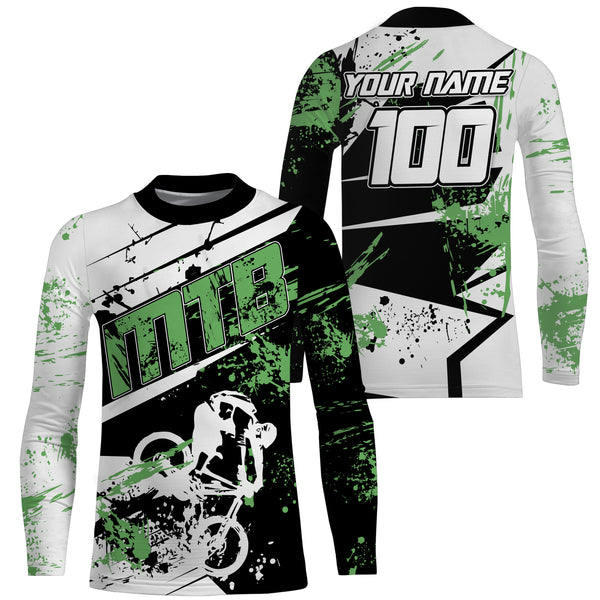 MTB riding jersey Custom green mountain biking shirts UPF30+ off-road Cycling adult&kid racewear| SLC44