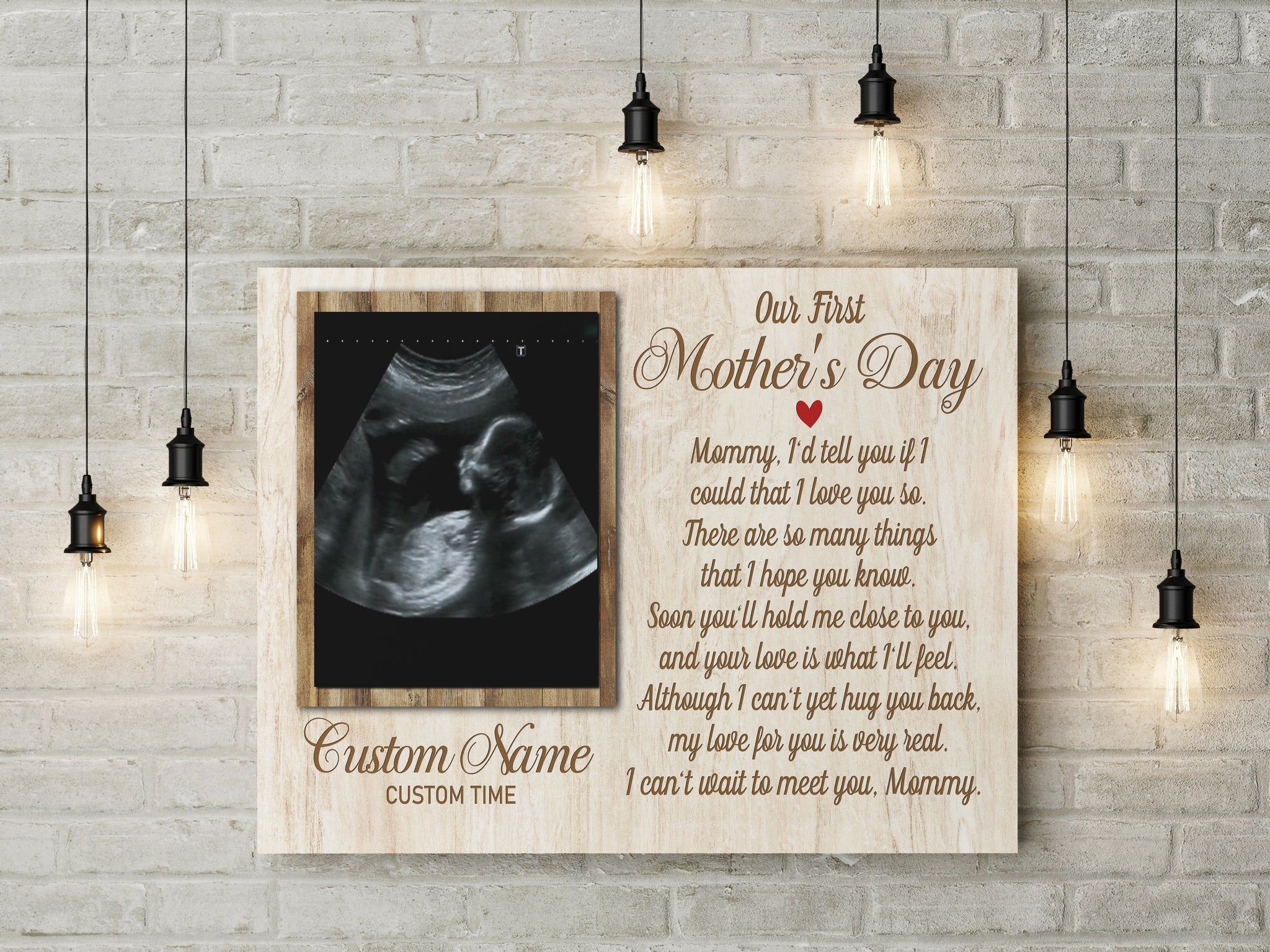 Personalized Canvas for New Mom| First Mother's Day Gift for Wife, Mom To Be, Expecting Mother| JC861