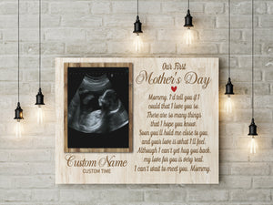 Personalized Canvas for New Mom| First Mother's Day Gift for Wife, Mom To Be, Expecting Mother| JC861