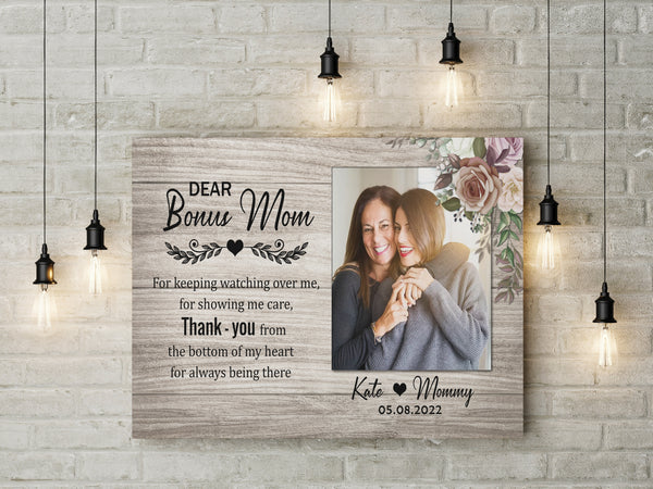 Bonus Mom Gifts| Bonus Mom Canvas, Stepped Mom Wall Art, Bonus Mom Quotes, Stepmother Gifts, Step Mom Gifts, Custom Canvas for Step Mom on Happy Mother’s Day, Christmas| AP571