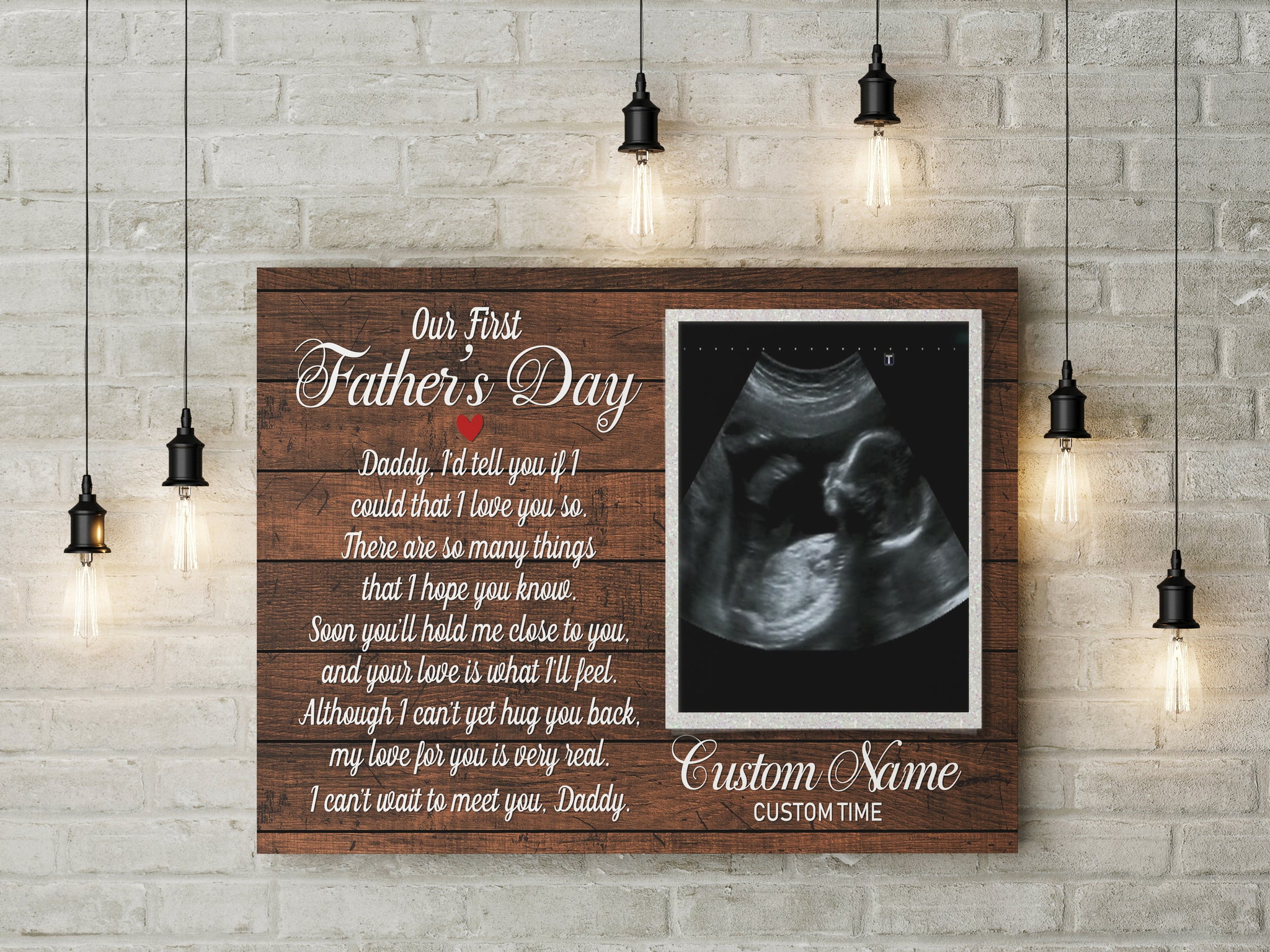 Personalized Canvas First Father's Day Gift for Husband, New Dad, Expecting Dad, 1st Time Dad Gift JC218