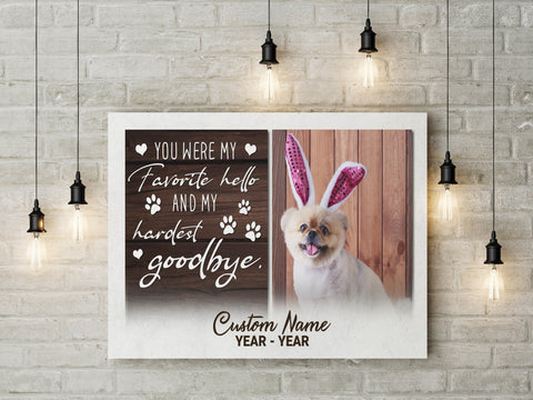 Personalized Memorial Gifts for Loss of Dog Cat - Sympathy Canvas with Your Custom Photo- VTQ23