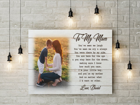 Personalized Mom Canvas - Son & Mother Custom Canvas Mother's Day Gift, Thoughtful Gift for Mom from Son N2461