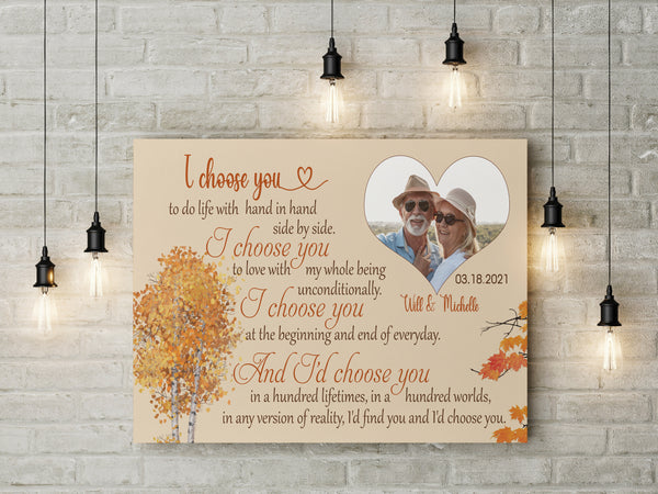 Personalized Gifts for Him| I Choose You Canvas | Couple Customized Wall Art| Gift for Husband|  Gifts for Wife| Valentines Gifts for Her|  Wedding Gifts on Anniversary Day CP117 Myhifu