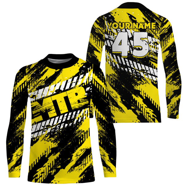 Custom MTB riding jersey UPF30+ yellow Mountain Biking shirt extreme Cycling adult&kid racewear| SLC50