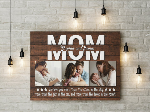 Personalized MOM Canvas| Custom Mom Photo Collage| Mom Gift, Gift for Her on Mothers Day Christmas| JC831