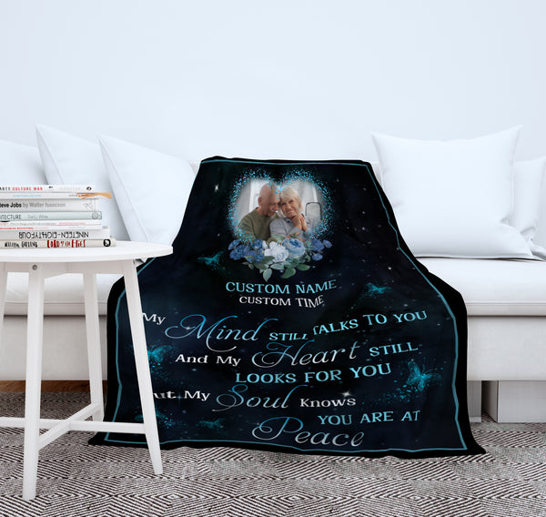 Custom sympathy blanket, Remembrance gift for loss of Dad Mom Son Brother, Butterfly memorial gift BNT01