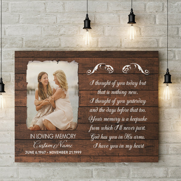 Custom remembrance canvas - Memorial keepsake gift for loss, loving memory of mom dad brother son CNT35