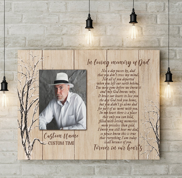 Personalized Dad remembrance canvas, Bereavement loss gift for father, in Memory of Dad in heaven CNT04