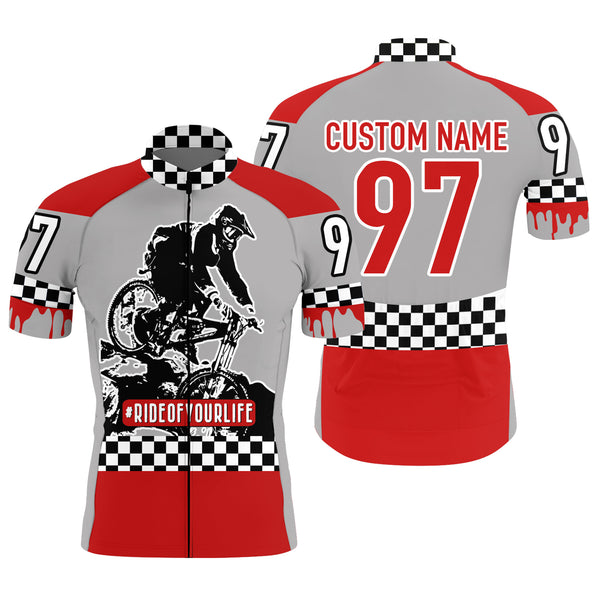 Ride Of Your Life custom mens Cycling jersey checkered flag shirt off-road racing gear| SLC19