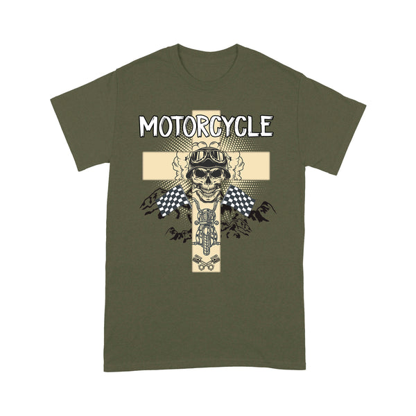 Biker Men T-shirt - Christian Cross Motorcycle Tee, Motocross Off-road Racing Shirt| NMS137 A01