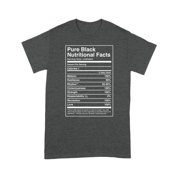 Black Pride Pure Black Nutritional Facts - Standard T-shirt