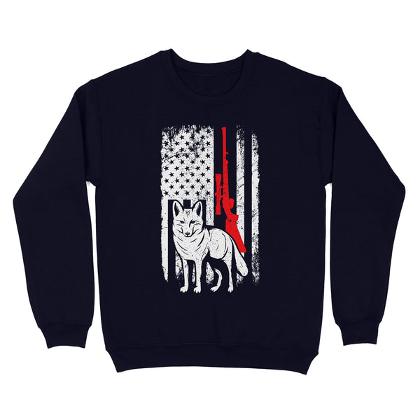 Coyote Hunting American Flag Shirts Predator Coyote Hunter Sweatshirt - FSD3053 D02
