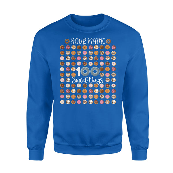 Custom shirt 100th day of school shirt, Happy 100th Day, 100 sweet days D02 NQS1266 - Standard Crew Neck Sweatshirt