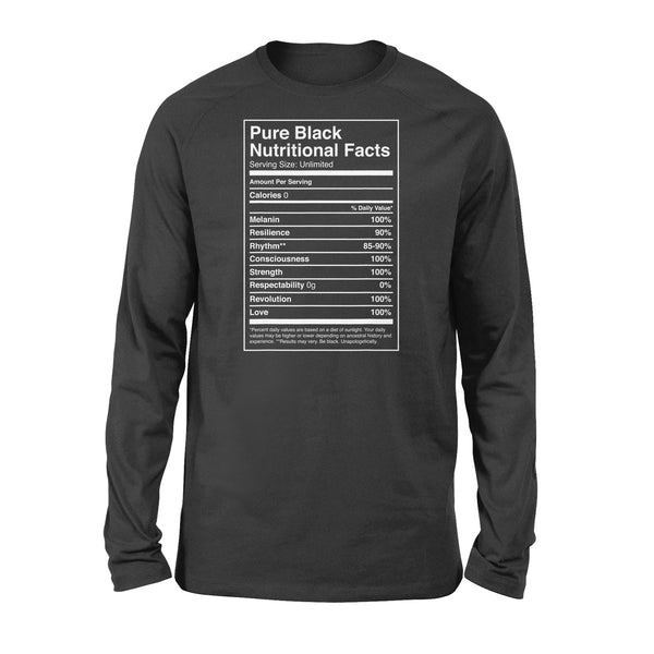 Black Pride Pure Black Nutritional Facts - Standard Long Sleeve