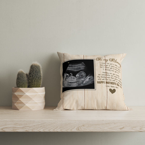 New Mom Pillow, Custom Sonogram, Gift for Mom To Be, First Time Mother, Mother's Day Pillow| JPL27