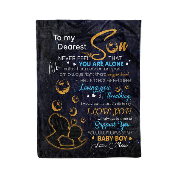 Mom to Son fleece blanket I love you gifts for son who loves soccer - FSD1323D02