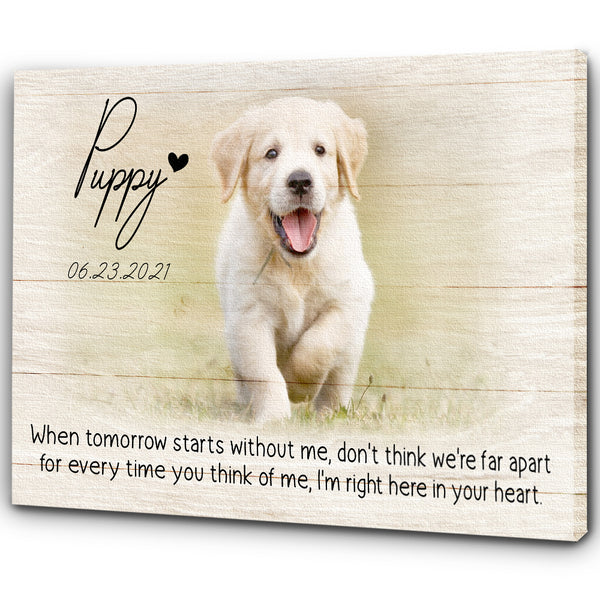 Personalized Canvas| Pet Loss Memorial| When Tomorrow Starts Without Me| Pet Remembrance, Loss of Dog, Loss of Cat Sympathy Gift for Pet Owners, Paw Friend| N1921 Myfihu