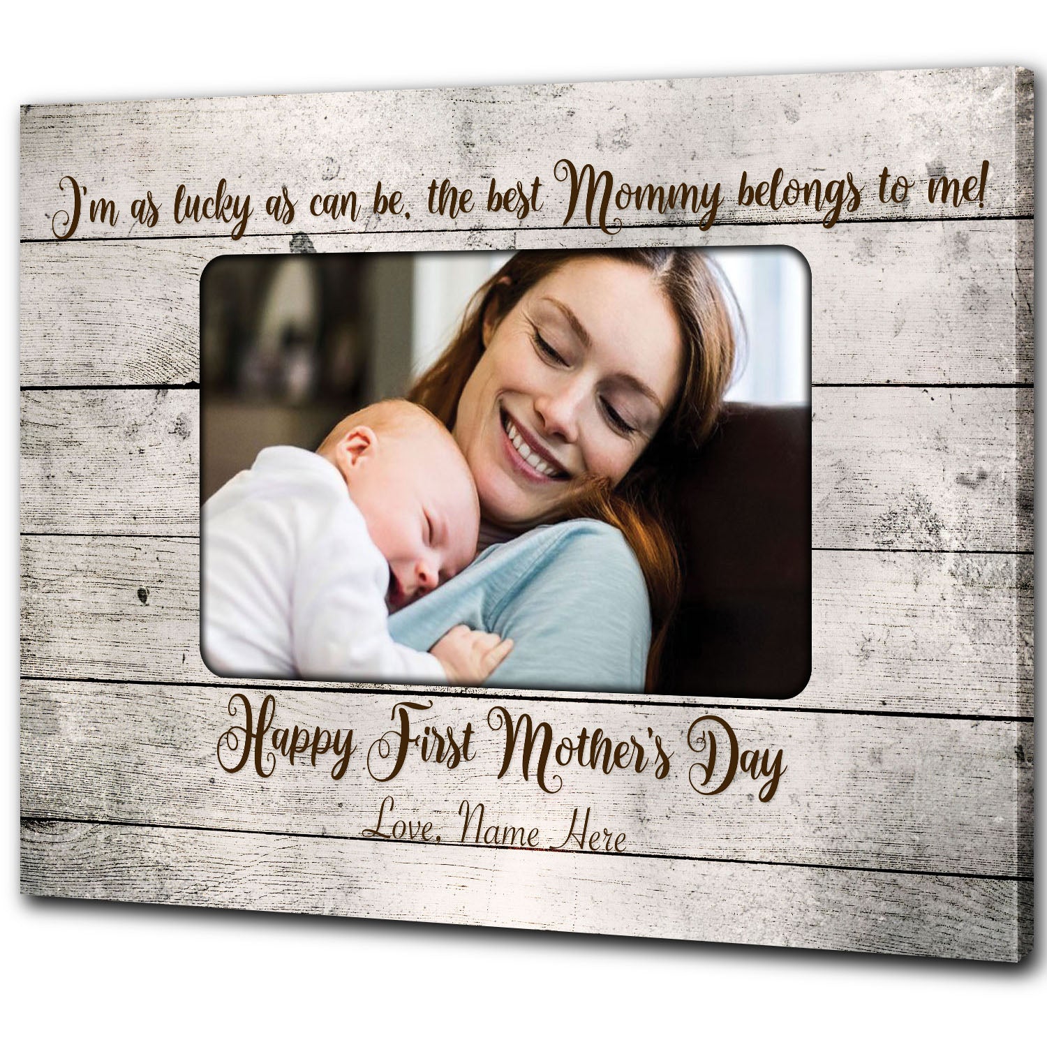 Custom New Mom Canvas| Happy First Mother's Day| Gift for Expecting Mom from Baby Bump| JC824