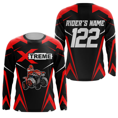 Extrem ATV Motocross Jersey Personalized Red Quad Bike Shirt UPF30+ Adult Youth Off-road Racing NMS1362