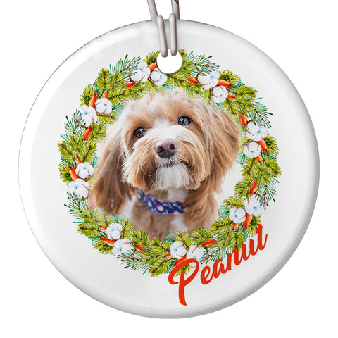 Custom Pet Photo Ornament, Cute Ornament Xmas Decor for Pet Owners, Dog Mom, Dog Dad, Personalized Dog Picture Ornament| NOM05