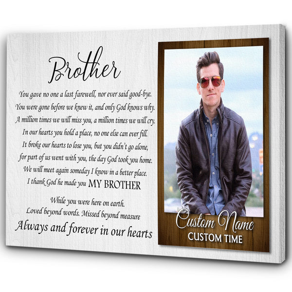 Brother Memorial Canvas| Custom Brother Memorial Gift, Sympathy Gift for Loss of Brother Remembrance JC879